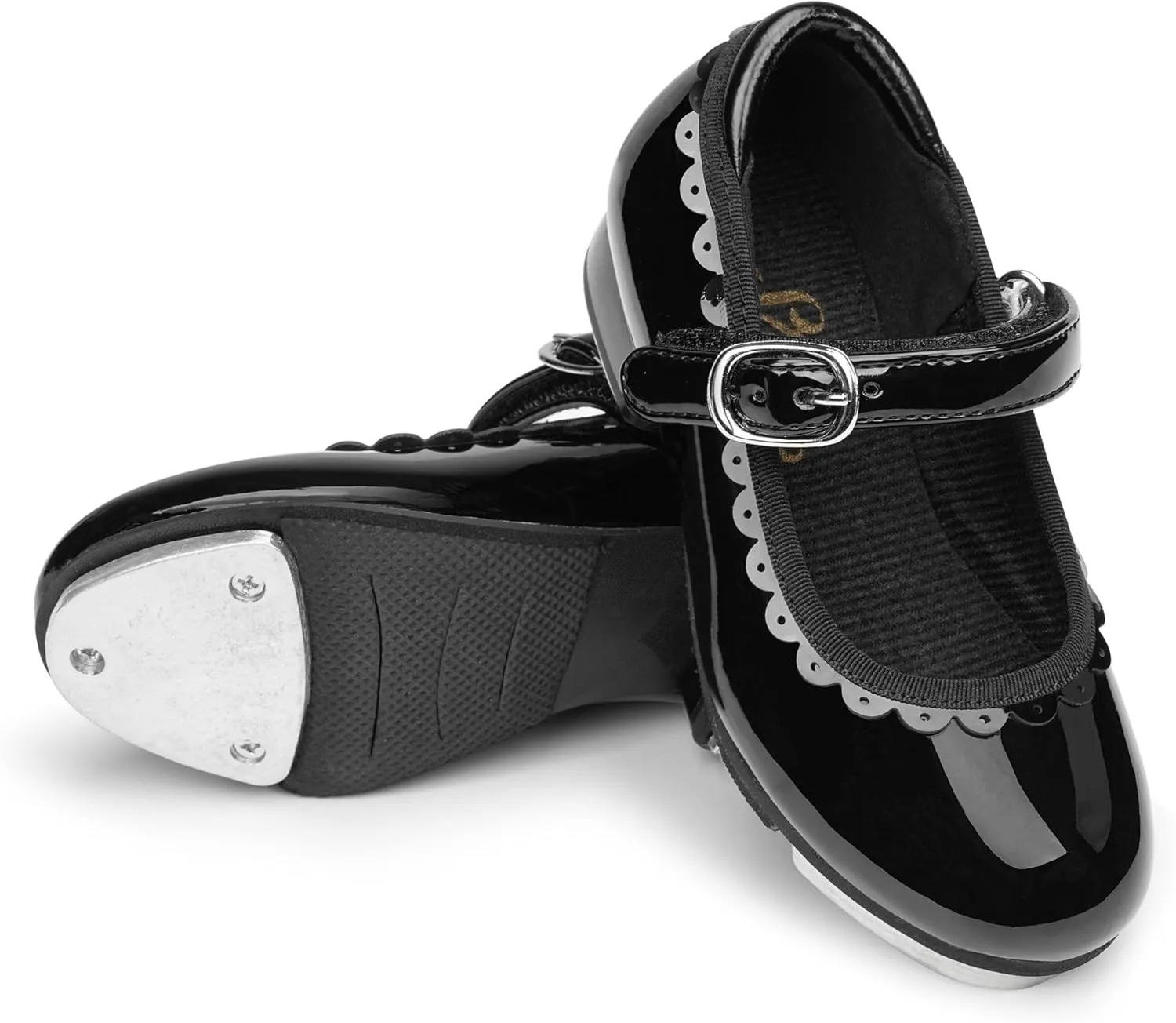 Stelle Tap Shoes for Girls Toddler Dance Shoes Easy Strap Scallop Design (Toddler/Little Kid/Big Kid)