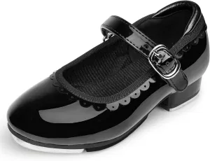 Stelle Tap Shoes for Girls Toddler Dance Shoes Easy Strap Scallop Design (Toddler/Little Kid/Big Kid)