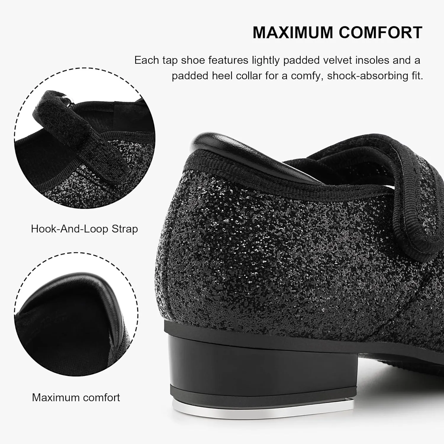 Stelle Tap Shoes for Girls Toddler PU Tap Dance Shoes for Toddler/Little Kids/Big Kids