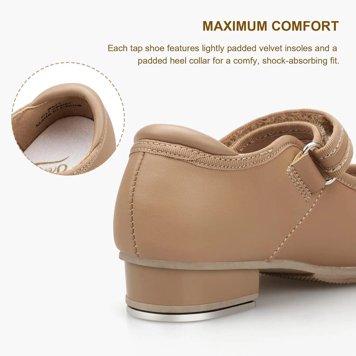 Stelle Tap Shoes for Girls Toddler PU Tap Dance Shoes for Toddler/Little Kids/Big Kids