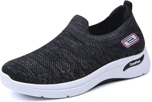 Summer Sneakers for Women Slip On Casual Mesh-Comfortable Tennis Workout Sneakers Breathable Lightweight Orthopedic Shoes with Arch Support Fashion Soft Sole Shoes
