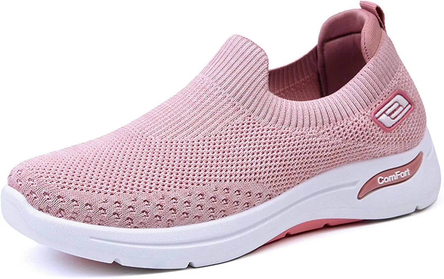 Summer Sneakers for Women Slip On Casual Mesh-Comfortable Tennis Workout Sneakers Breathable Lightweight Orthopedic Shoes with Arch Support Fashion Soft Sole Shoes