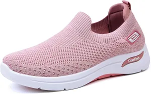 Summer Sneakers for Women Slip On Casual Mesh-Comfortable Tennis Workout Sneakers Breathable Lightweight Orthopedic Shoes with Arch Support Fashion Soft Sole Shoes