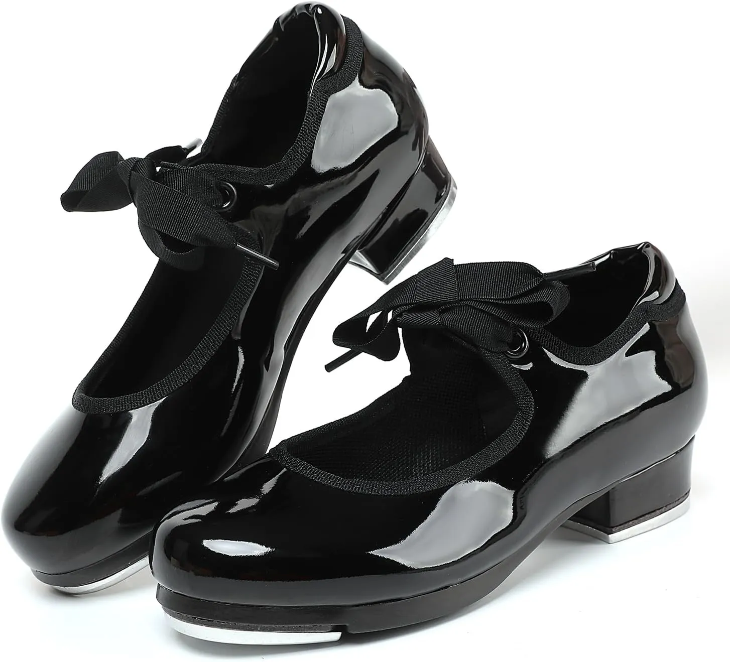 Tap Shoes for Girls Boys, Unisex Kids Tap Dance Shoes for Toddler, Lace-up Mary Jane Tap Shoes