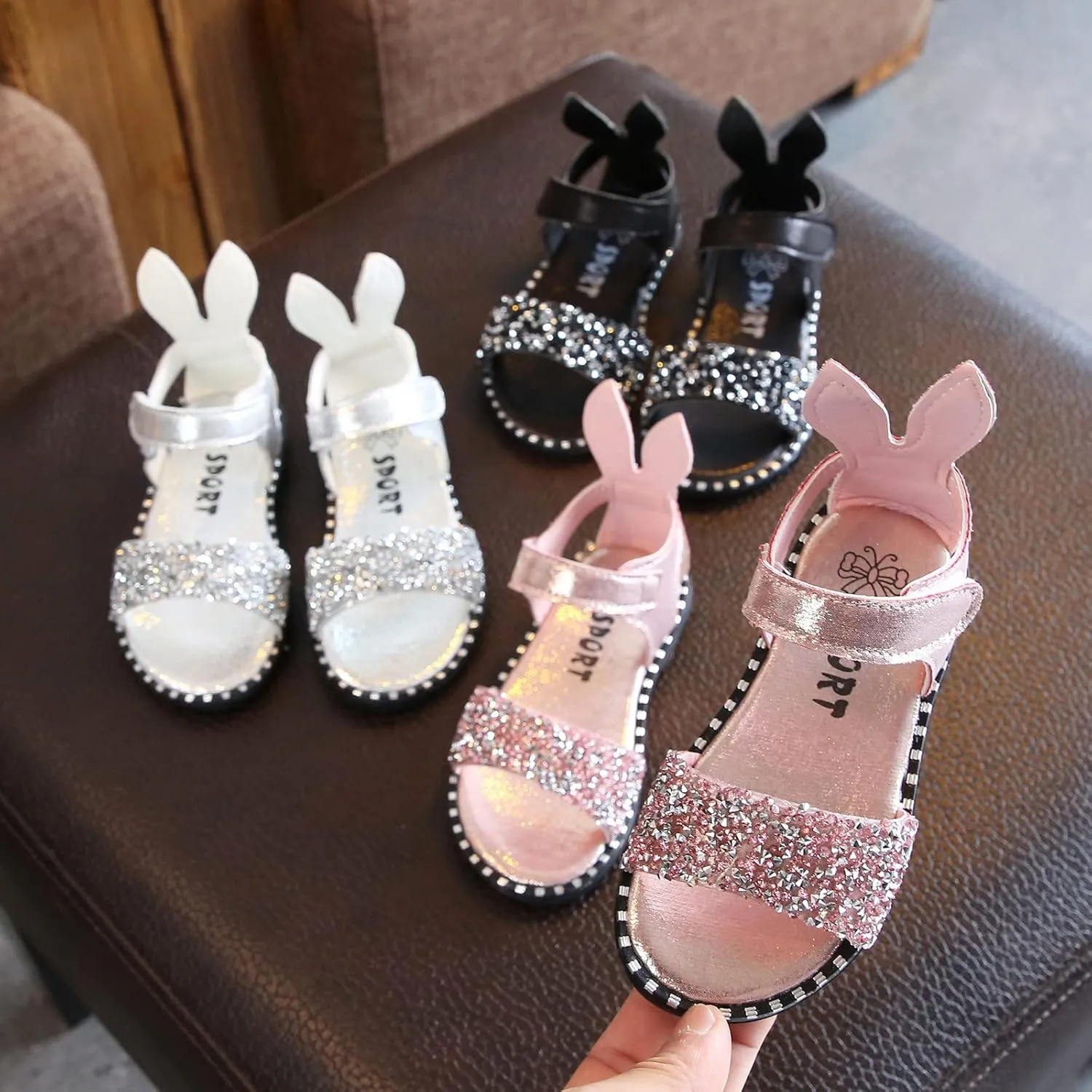 Toddler Bear Slippers Toddler Little Girl Dress Sandals Shoes Casual Slip On Shower Flip Flops for Girls