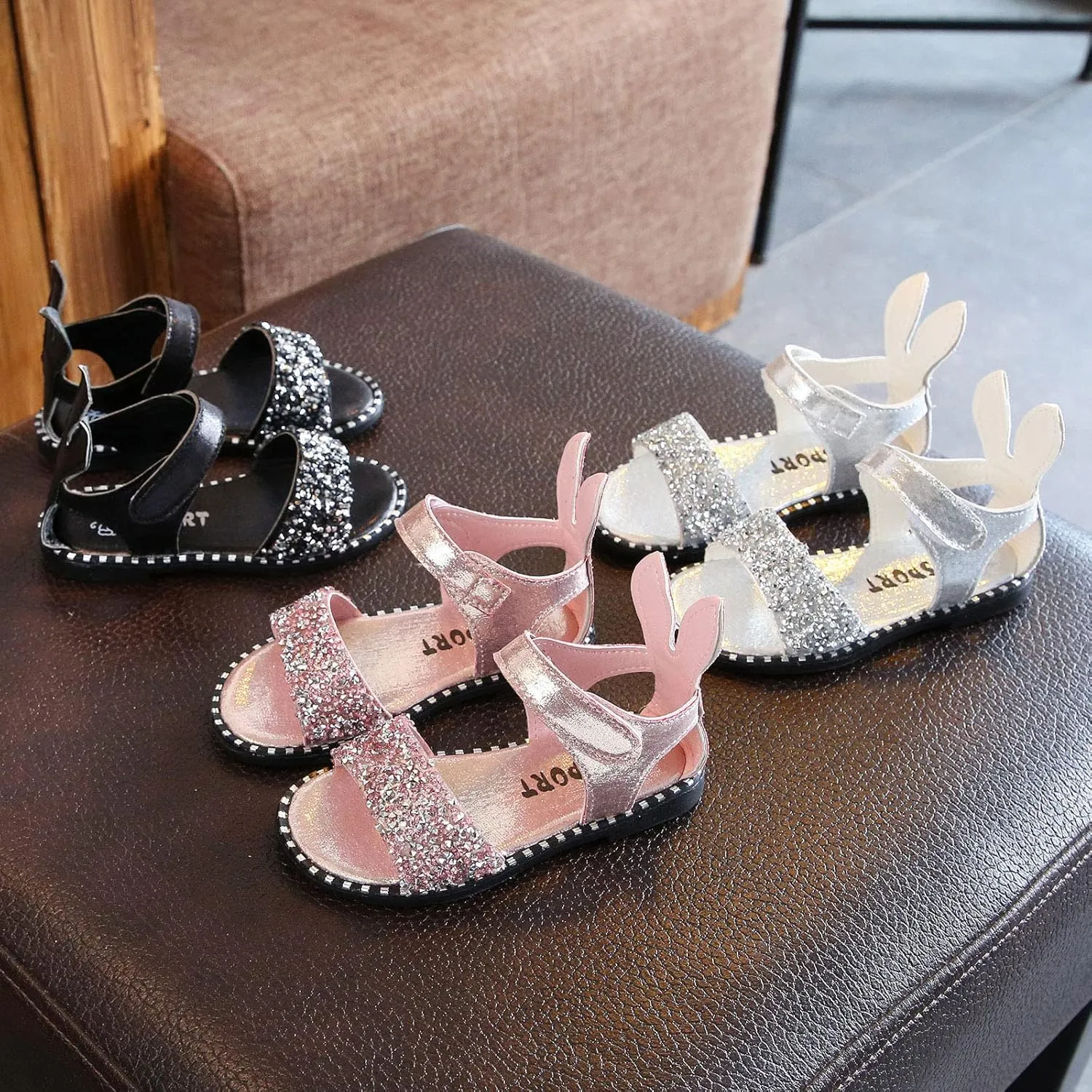 Toddler Bear Slippers Toddler Little Girl Dress Sandals Shoes Casual Slip On Shower Flip Flops for Girls