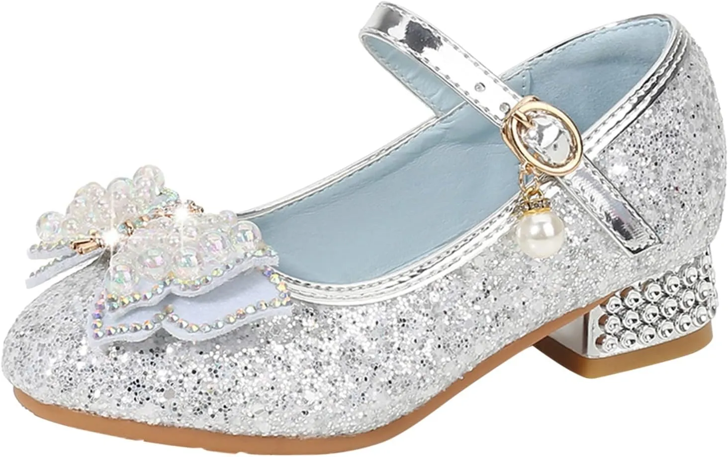 Toddler Flower Girl Bowknot Mary Jane Dress Shoes Cute School 𝗨niform Platform Kids Little Girls Slippers Size 9