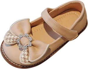 Toddler Flower Girl Bowknot Mary Jane Dress Shoes Cute School 𝗨niform Platform Kids Little Girls Slippers Size 9