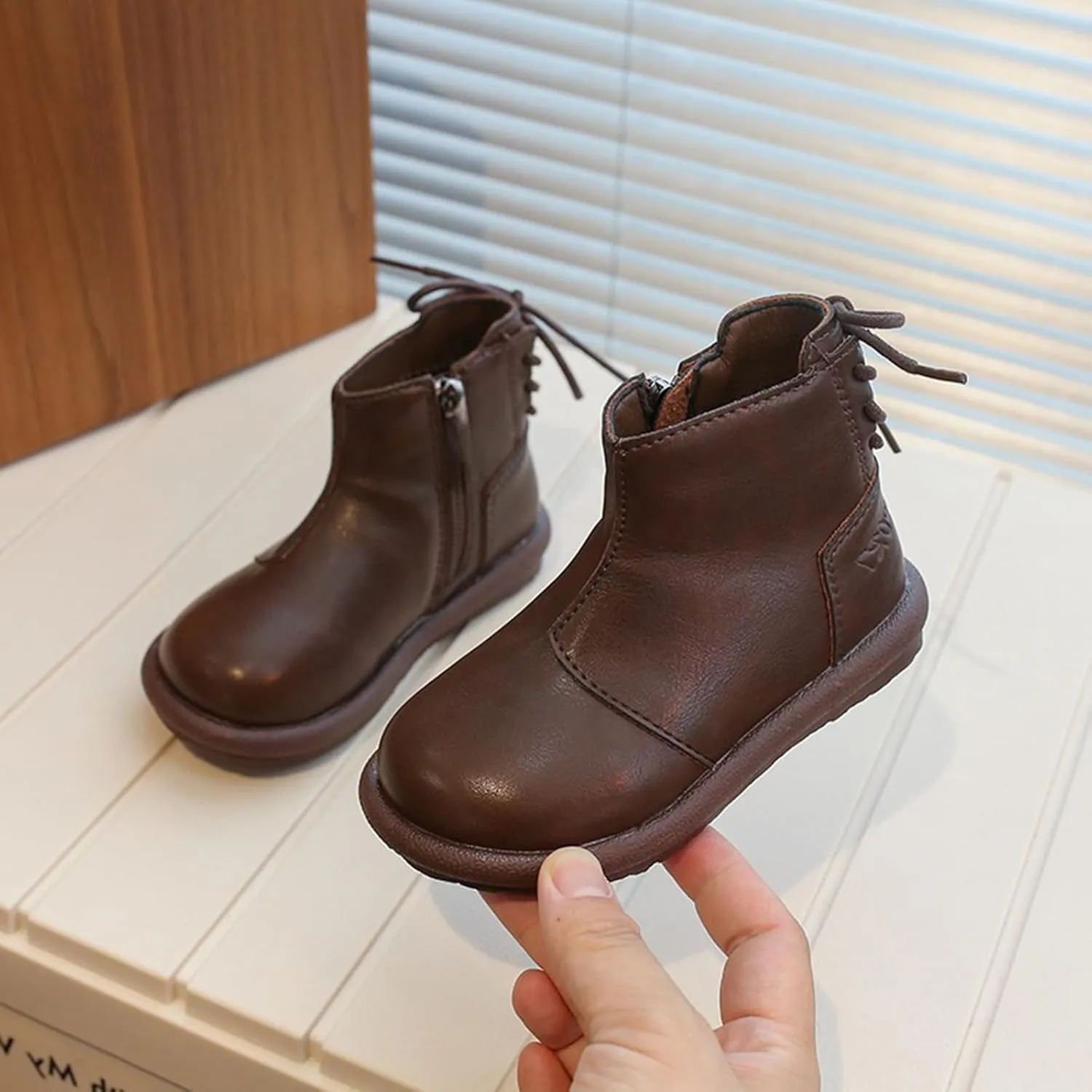 Toddler Girls Boys Water Proof Ankle Boots High Top First Walking Soft Sole Anti-Slip Flat Girls Mad Scientist Boots