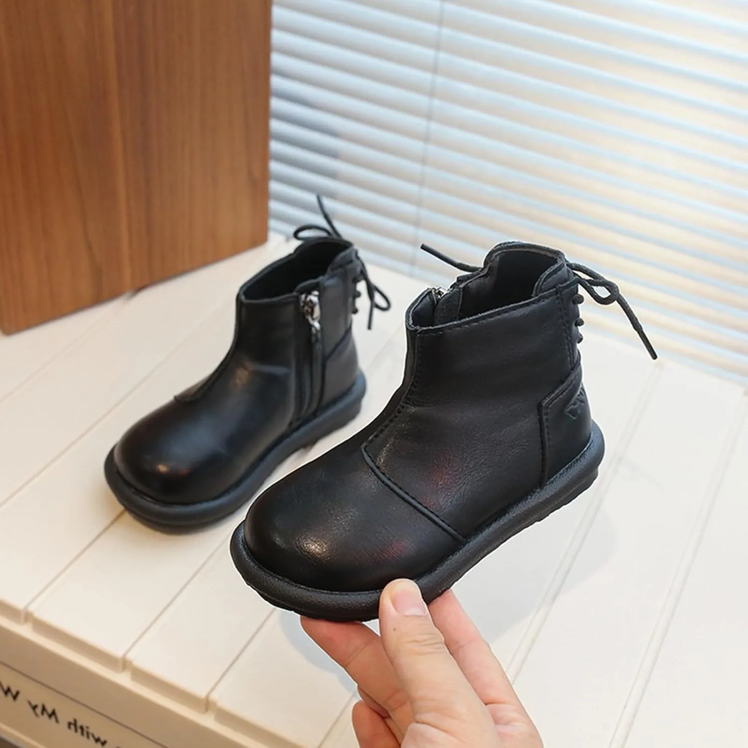 Toddler Girls Boys Water Proof Ankle Boots High Top First Walking Soft Sole Anti-Slip Flat Girls Mad Scientist Boots