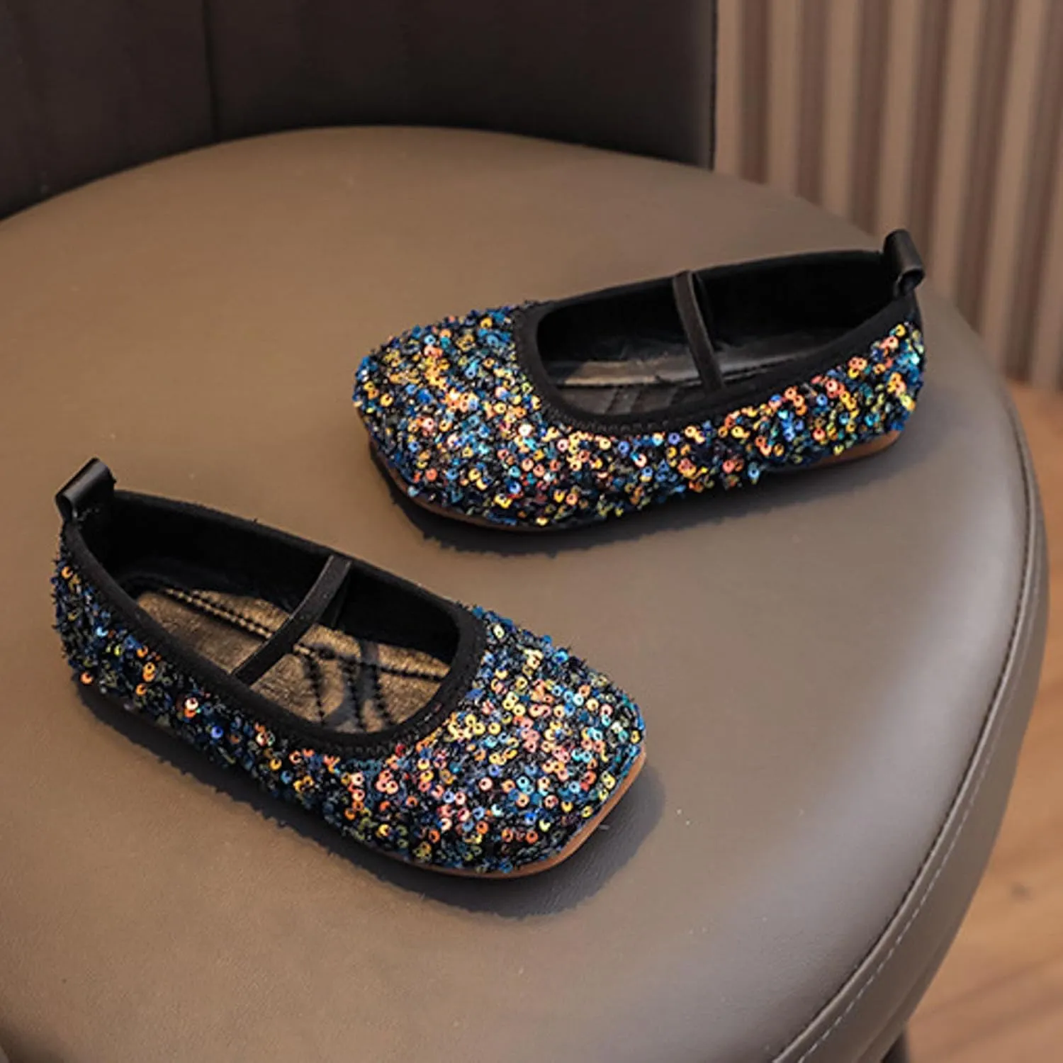 Toddler Girls Mary Jane Dress Shoes Ballet Flats Dress Up Shoes Sparkly Princess Mary Jane Shoes Uniform Dress Shoes