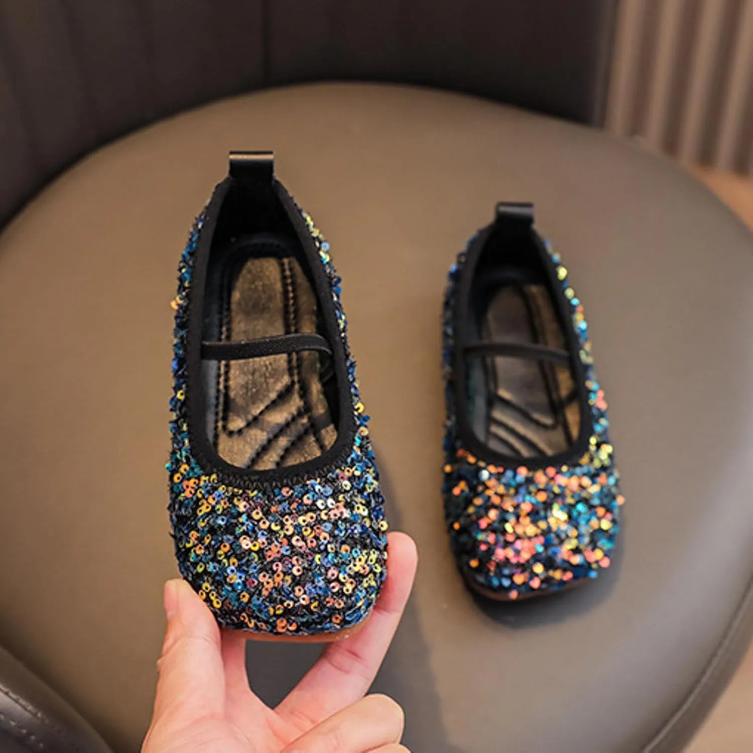 Toddler Girls Mary Jane Dress Shoes Ballet Flats Dress Up Shoes Sparkly Princess Mary Jane Shoes Uniform Dress Shoes