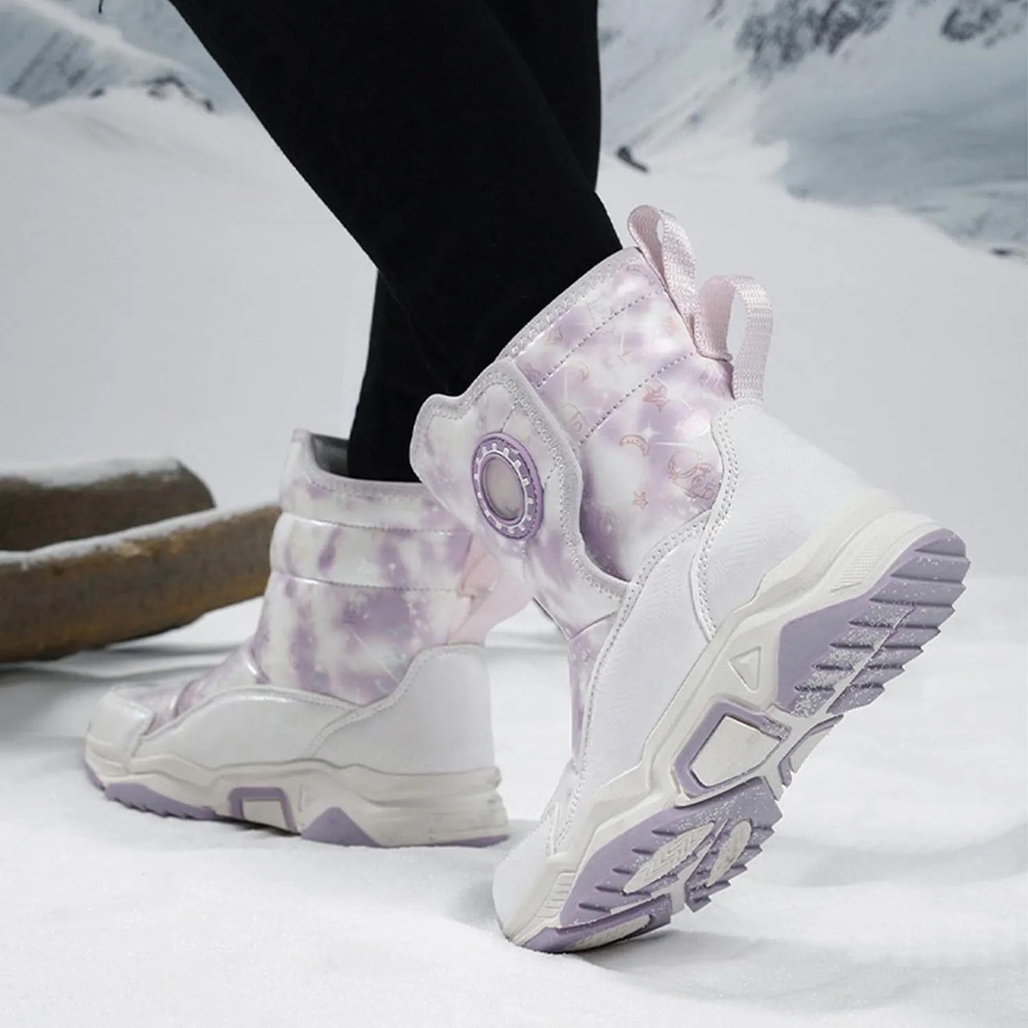 Toddler Girls' Snow Boots Ankle Snow Boots Kids Fur Lined Snow Shoes Kids Winter Boots Windproof Warm Baby Boys Girls