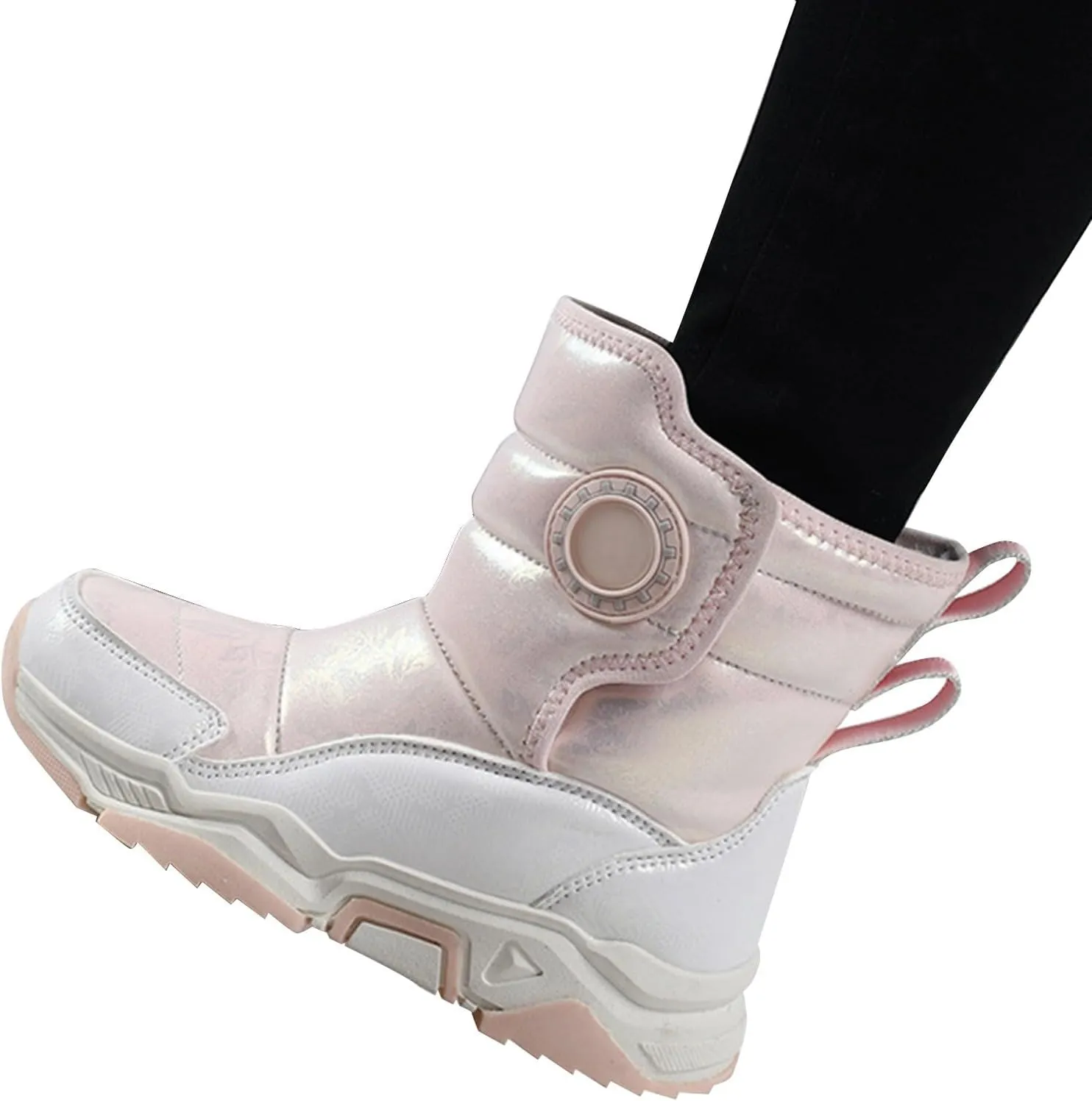 Toddler Girls' Snow Boots Ankle Snow Boots Kids Fur Lined Snow Shoes Kids Winter Boots Windproof Warm Baby Boys Girls