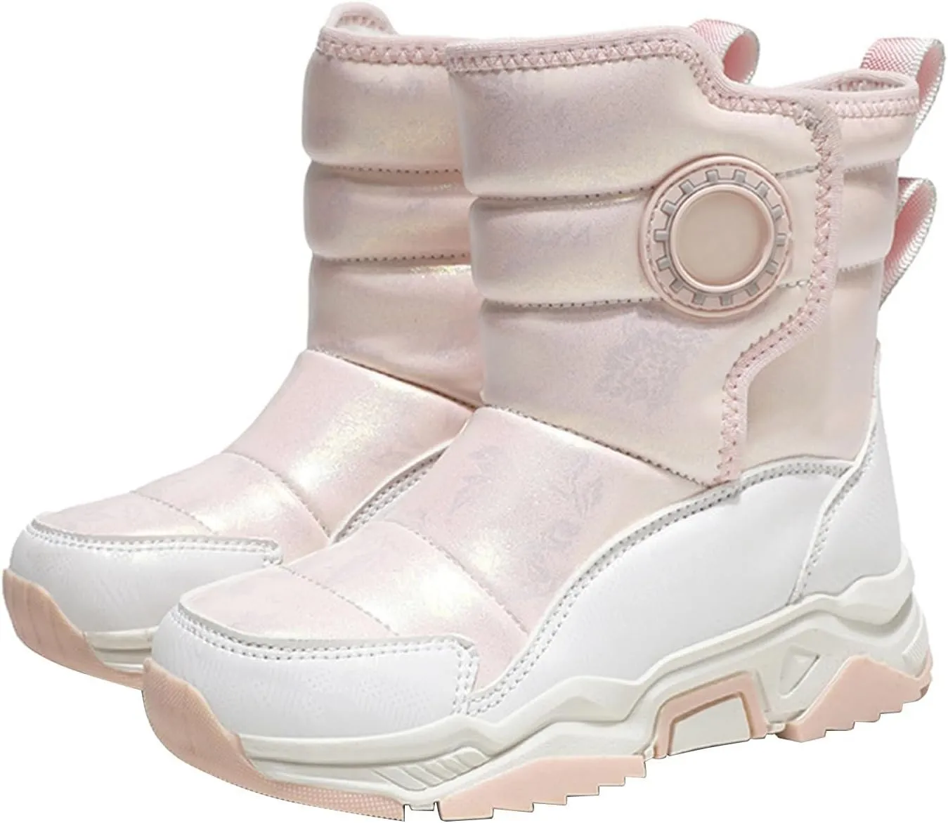 Toddler Girls' Snow Boots Ankle Snow Boots Kids Fur Lined Snow Shoes Kids Winter Boots Windproof Warm Baby Boys Girls