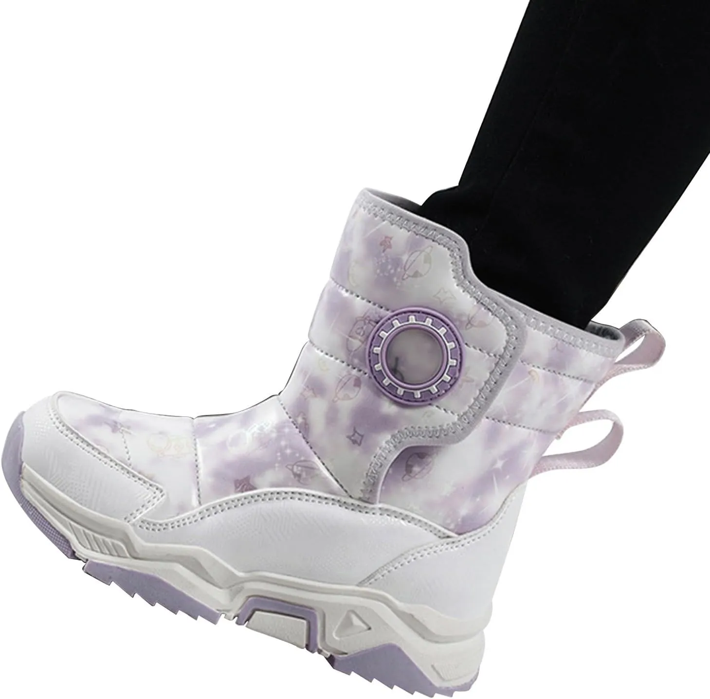 Toddler Girls' Snow Boots Ankle Snow Boots Kids Fur Lined Snow Shoes Kids Winter Boots Windproof Warm Baby Boys Girls