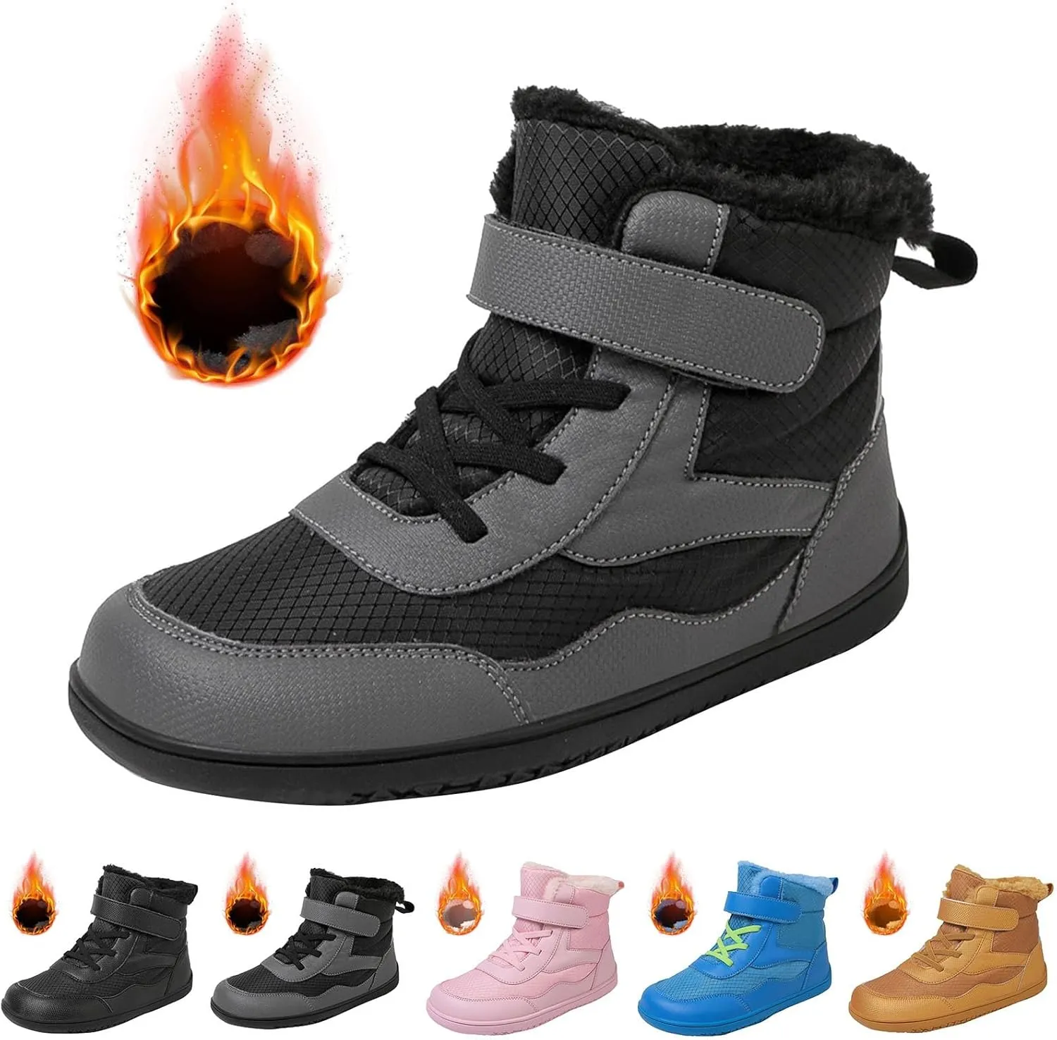 Toddler Girls' Snow Boots Toddler Winter Ankle Snow Boots Fur Lining Winter Boots Kids Windproof Kids School Booties