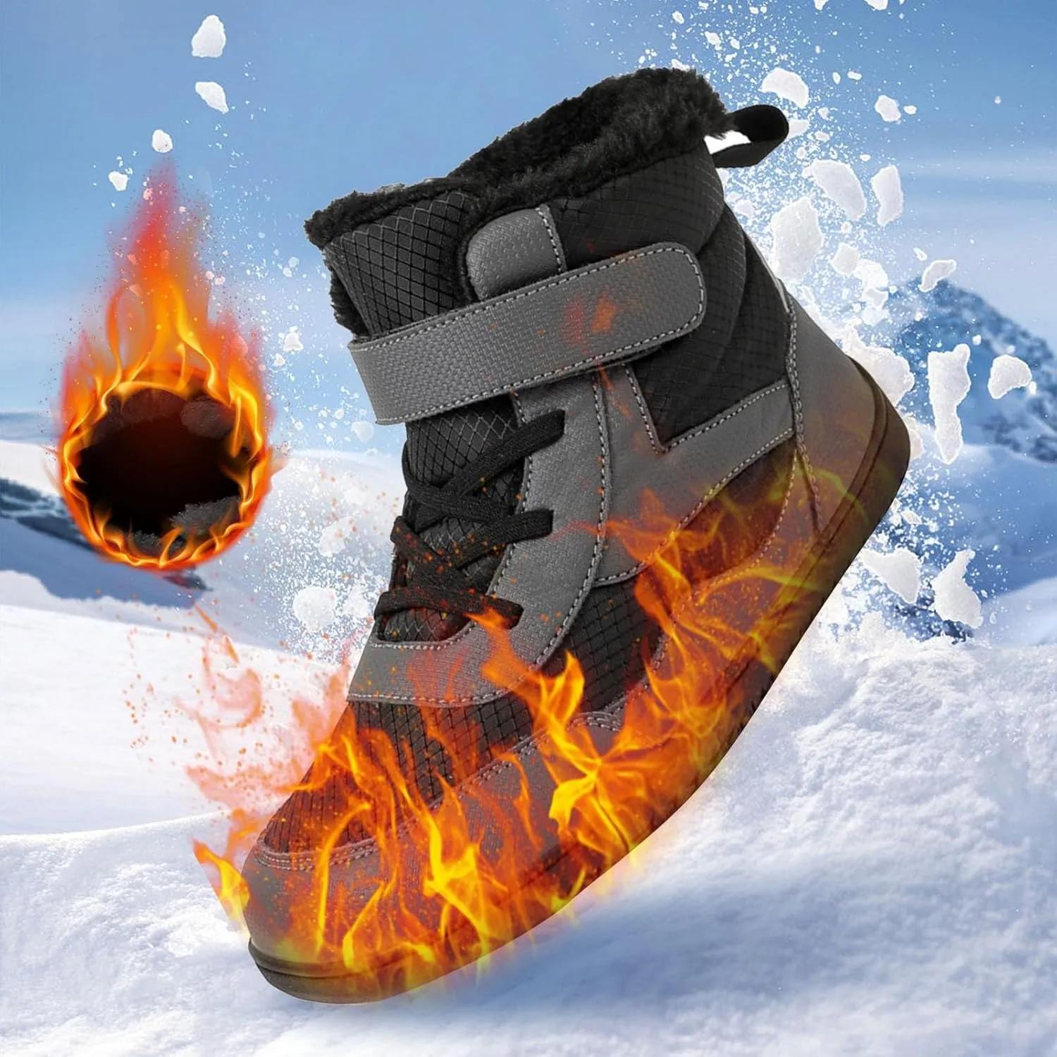Toddler Girls' Snow Boots Toddler Winter Ankle Snow Boots Fur Lining Winter Boots Kids Windproof Kids School Booties