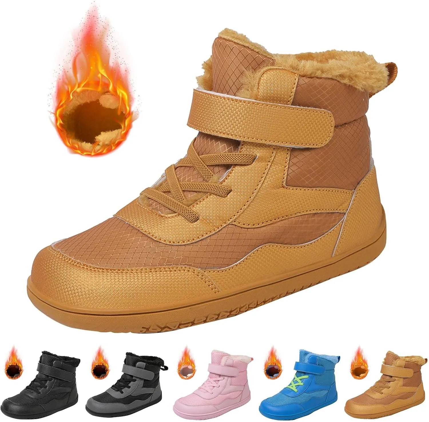 Toddler Girls' Snow Boots Toddler Winter Ankle Snow Boots Fur Lining Winter Boots Kids Windproof Kids School Booties