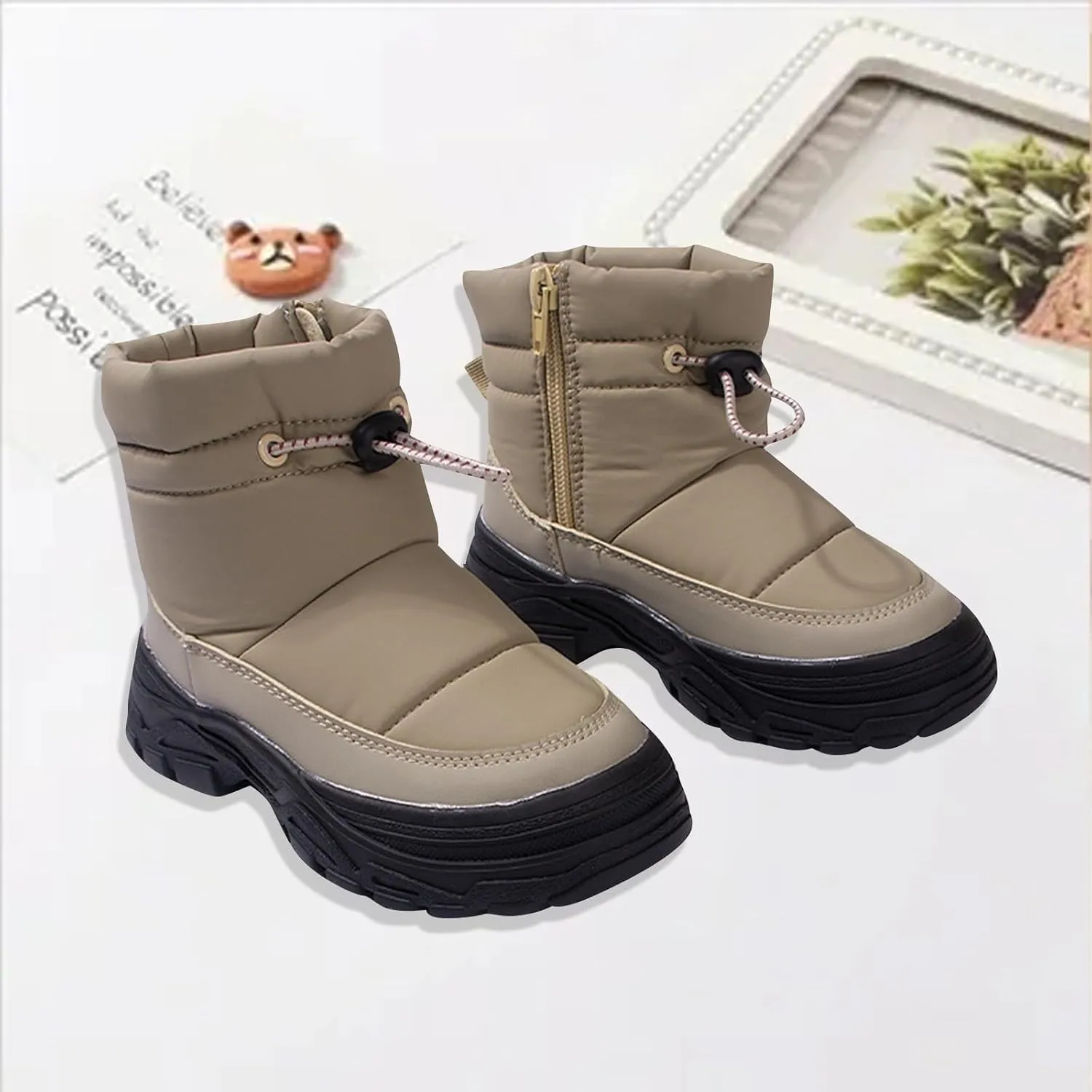 Toddler Girls' Snow Boots Winter Boots Kids Ankle Boots Baby Boys Girls Fur Lined Boots Warm Non Slip Windproof Boots