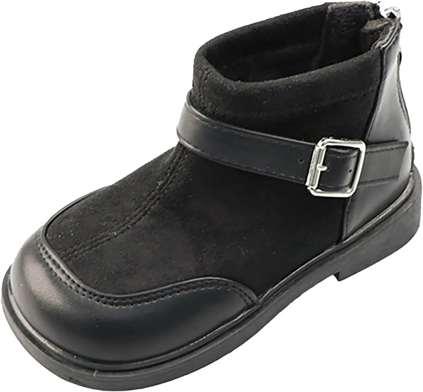 Toddler Kids Girls Classic Buckle Ankle Boots PU Leather Anti Slip Outdoor Casual Hiking Shoes Girls Lined Boots Size 1