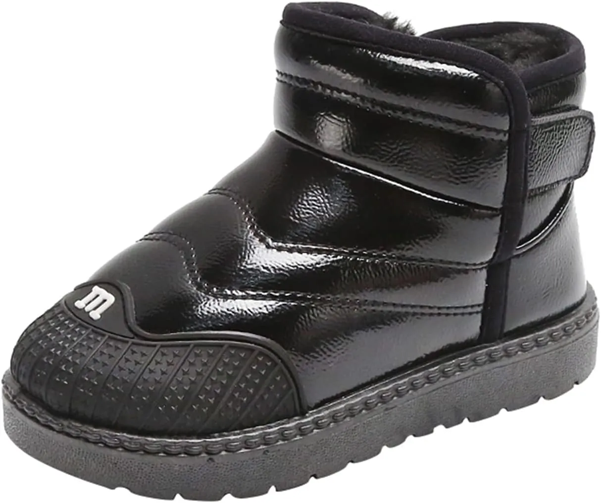 Toddler PU Leather Non-slip Resistan Ankle boots Kids Snow Boots Girl's Warm Winter Wterproof Outdoor Boot