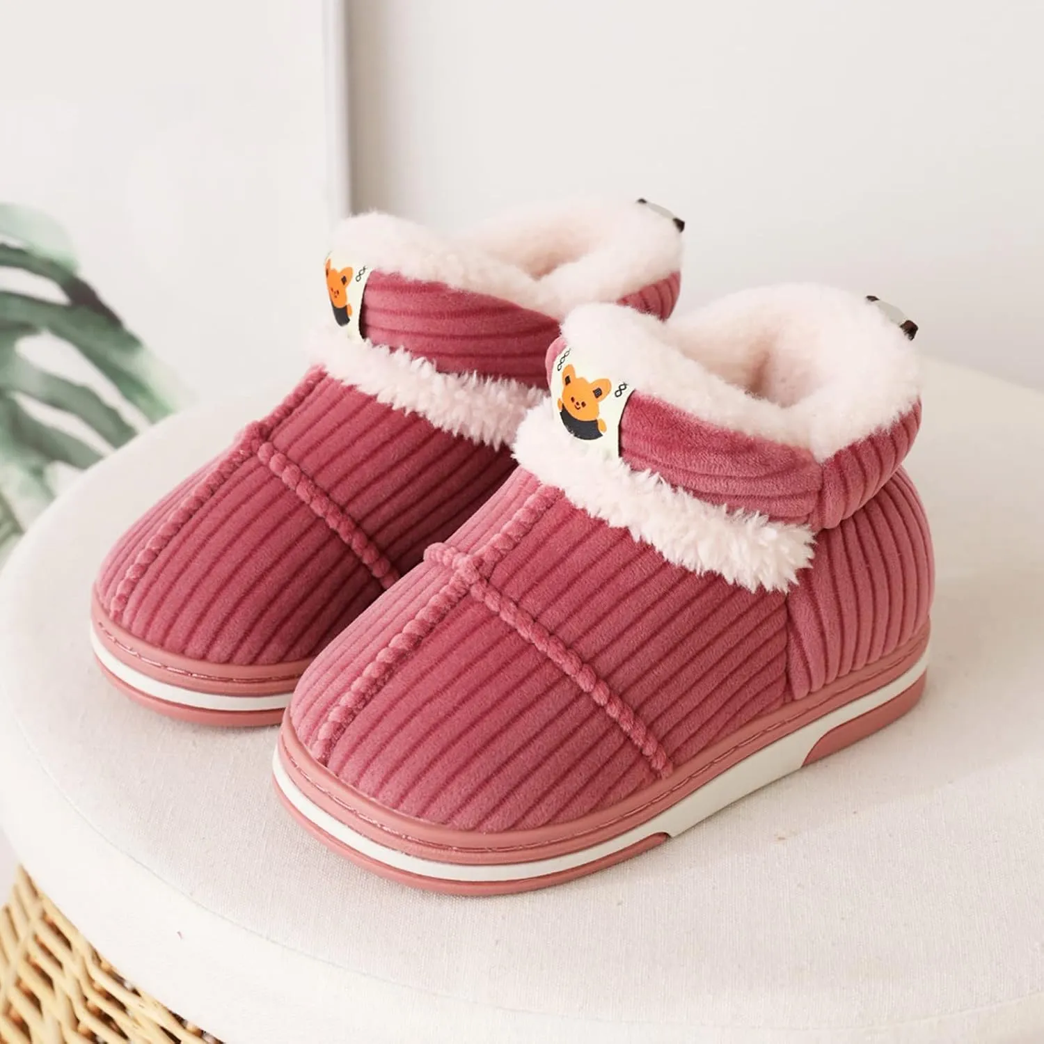 Toddler Snow Boots Kids Baby Boys Girls Winter Shoes Fur Lined Warm Ankle Boots Anti-slip Snow Shoes Kid Winter Boots