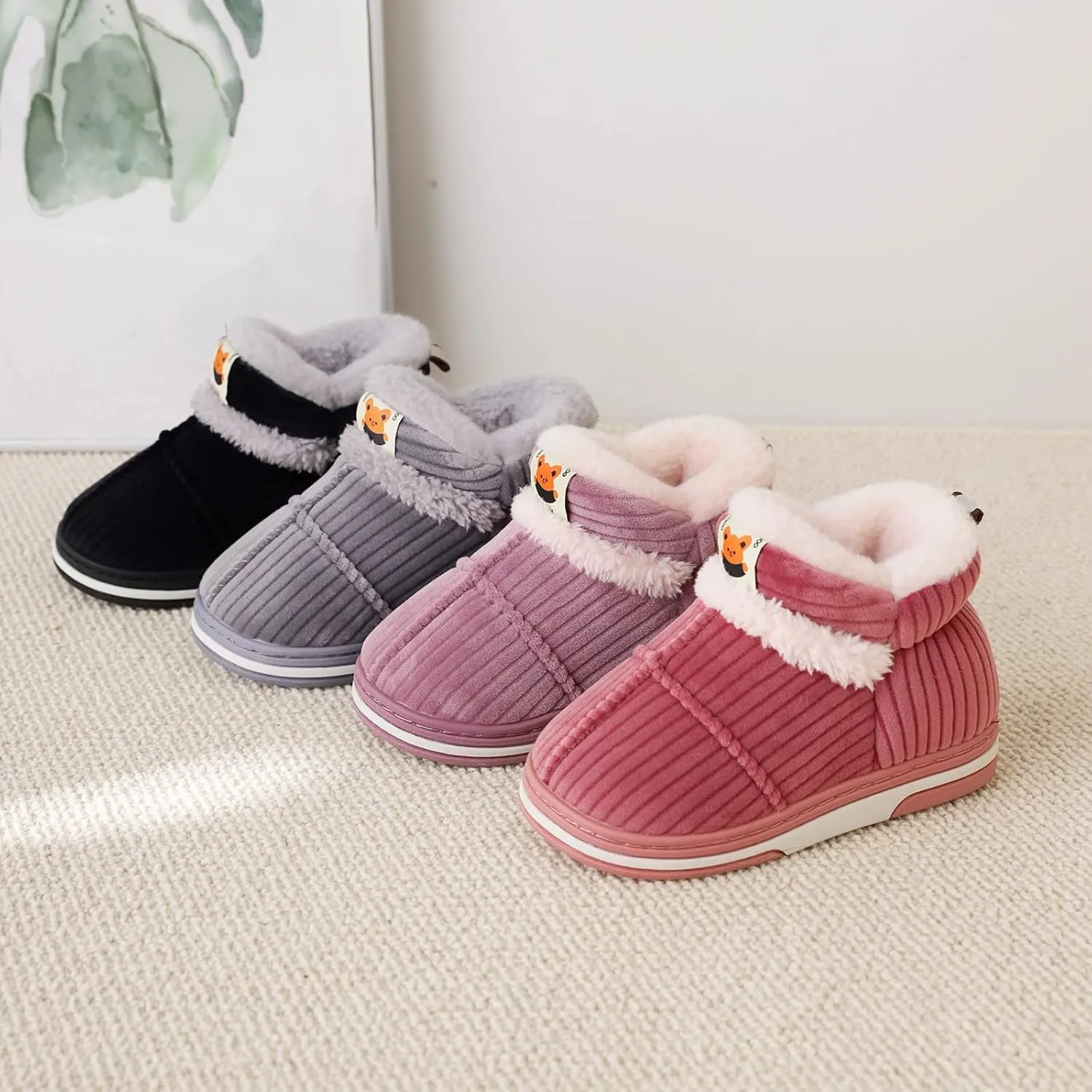 Toddler Snow Boots Kids Baby Boys Girls Winter Shoes Fur Lined Warm Ankle Boots Anti-slip Snow Shoes Kid Winter Boots
