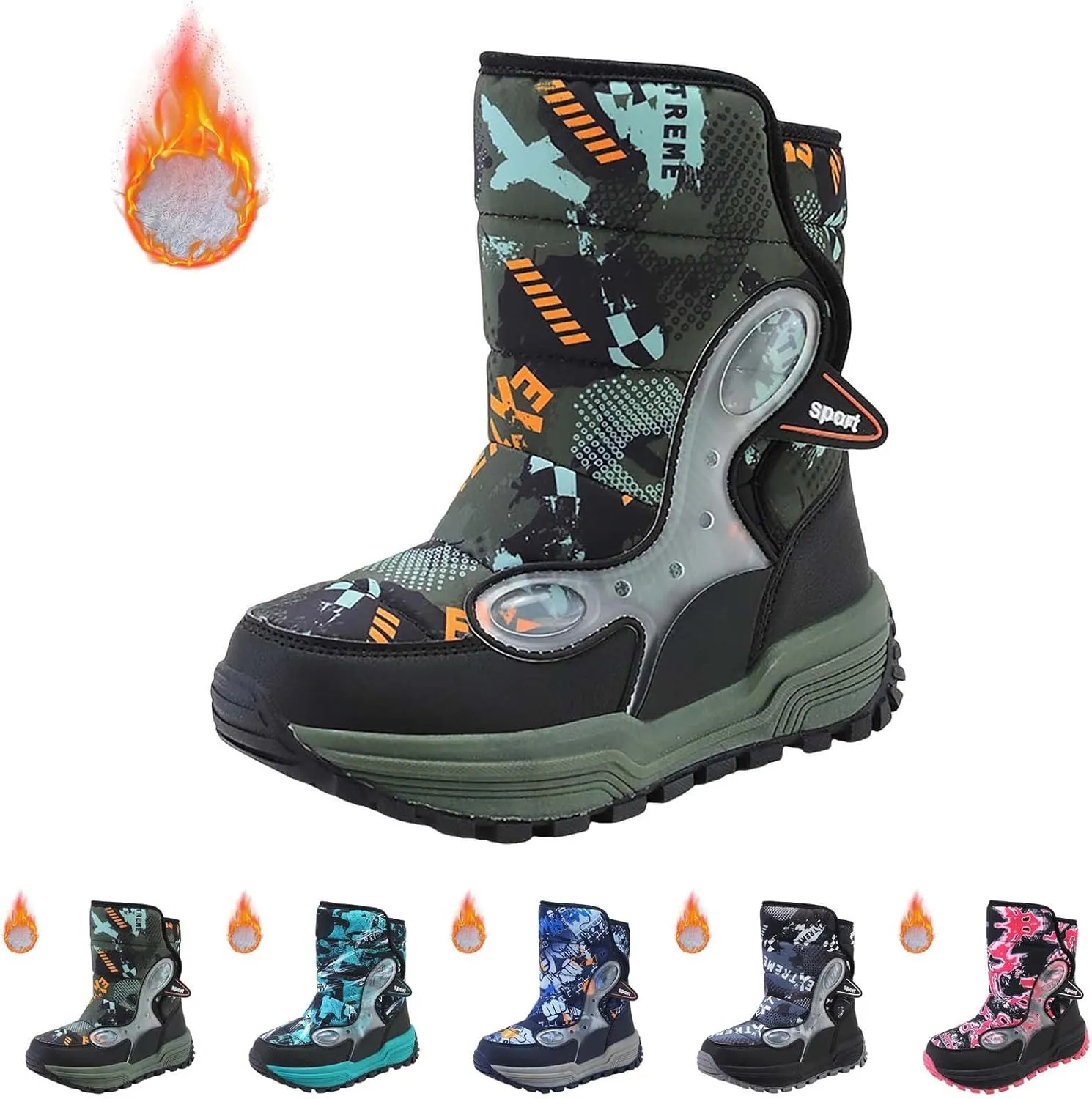 Toddler Winter Snow Boots Kids Fur Lined Warm Boots Baby Boys Girls Thermal Winter Boots Non Slip Ankle Booties Shoes
