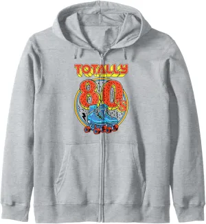 Totally 80s Roller Skater Skate Shoes 1980s Retro Skating Zip Hoodie