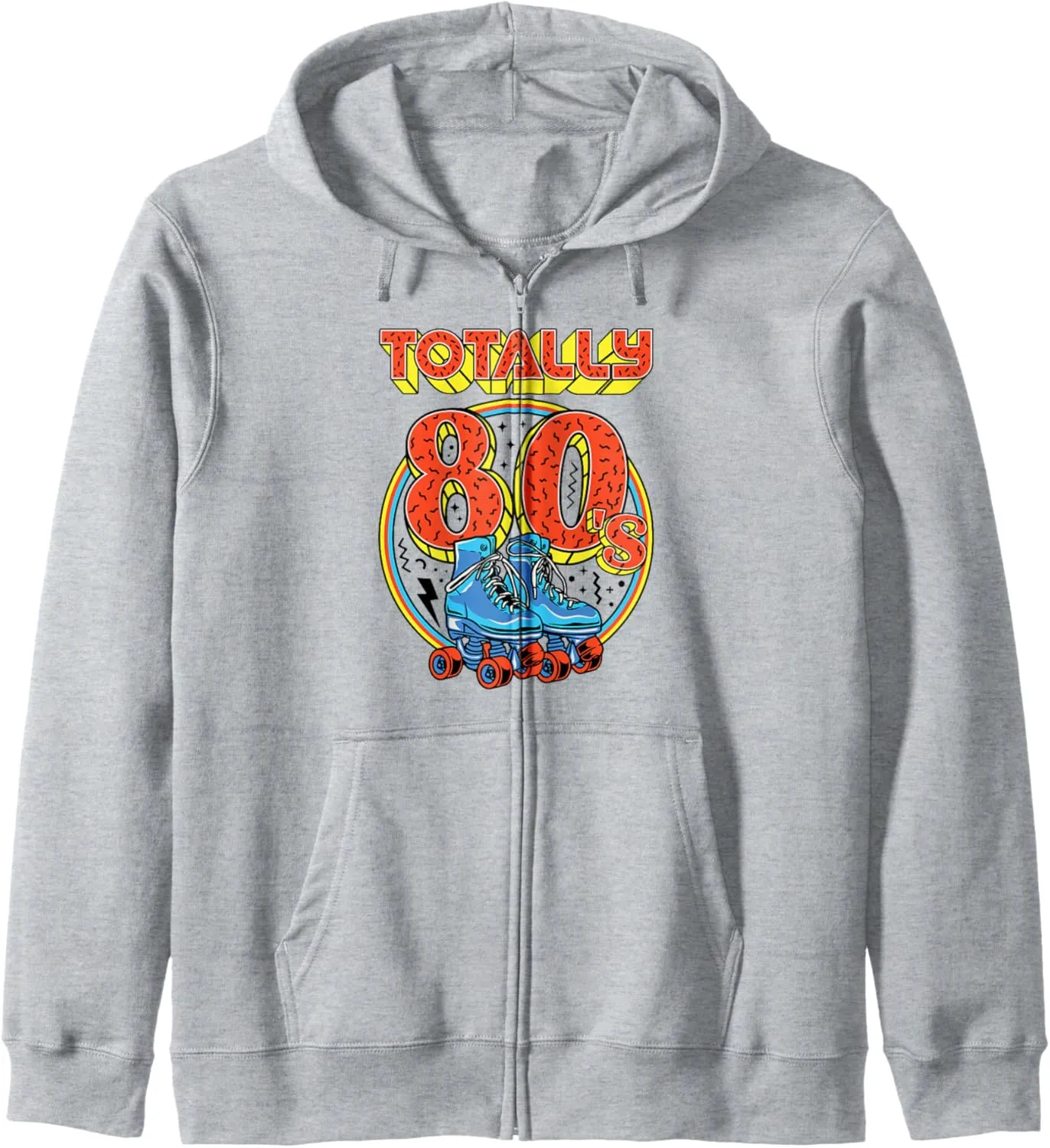 Totally 80s Roller Skater Skate Shoes 1980s Retro Skating Zip Hoodie