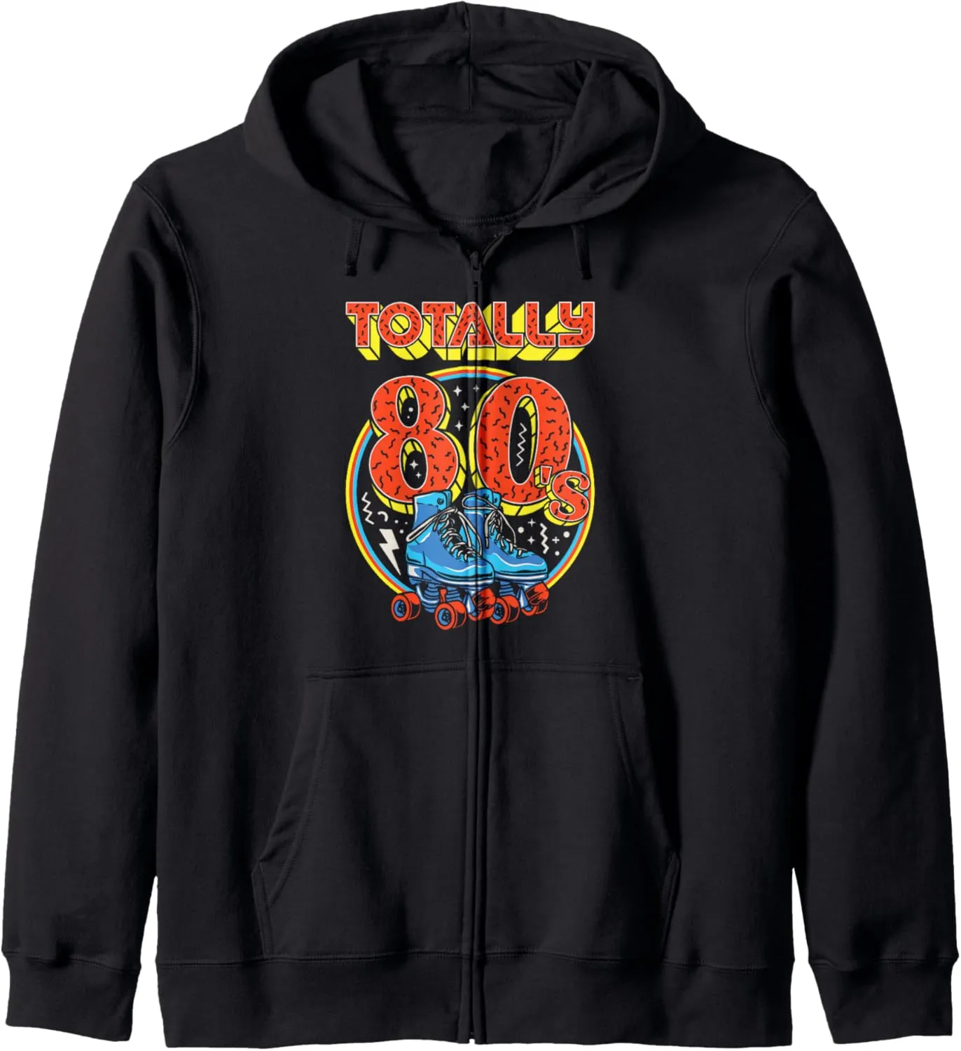 Totally 80s Roller Skater Skate Shoes 1980s Retro Skating Zip Hoodie