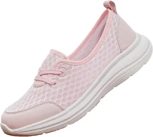 Walking Shoes for Women Soft Sole Mesh Comfort Orthopedic Shoes Breathable Slip-On Sneakers with Arch Support Lightweight Casual Non-Slip Sports Workout Gym Shoe for Daily Wear