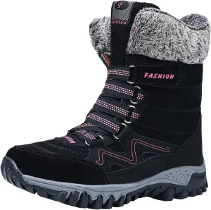 Waterproof Snow Boots Women, Winter Snow Boots Lightweight Warm Faux Fur Lined Mid-Calf Booties Anti-Slip Cold Weather Comfortable Furry Mid Calf Warm Shoes