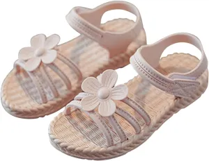 Wedge Sandals for Girls Size 3 Toddler Kids Infant Girls Soild Flower Princress Jelly Flip Flops for Kids