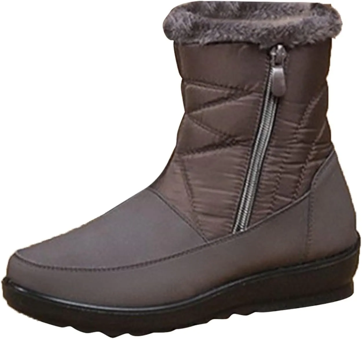 Winter Boots for Women Winter Warm Outdoor Faux Fur Lined Shoes Warm Cozy Short Ankle Booties Lightweight Snow Boot