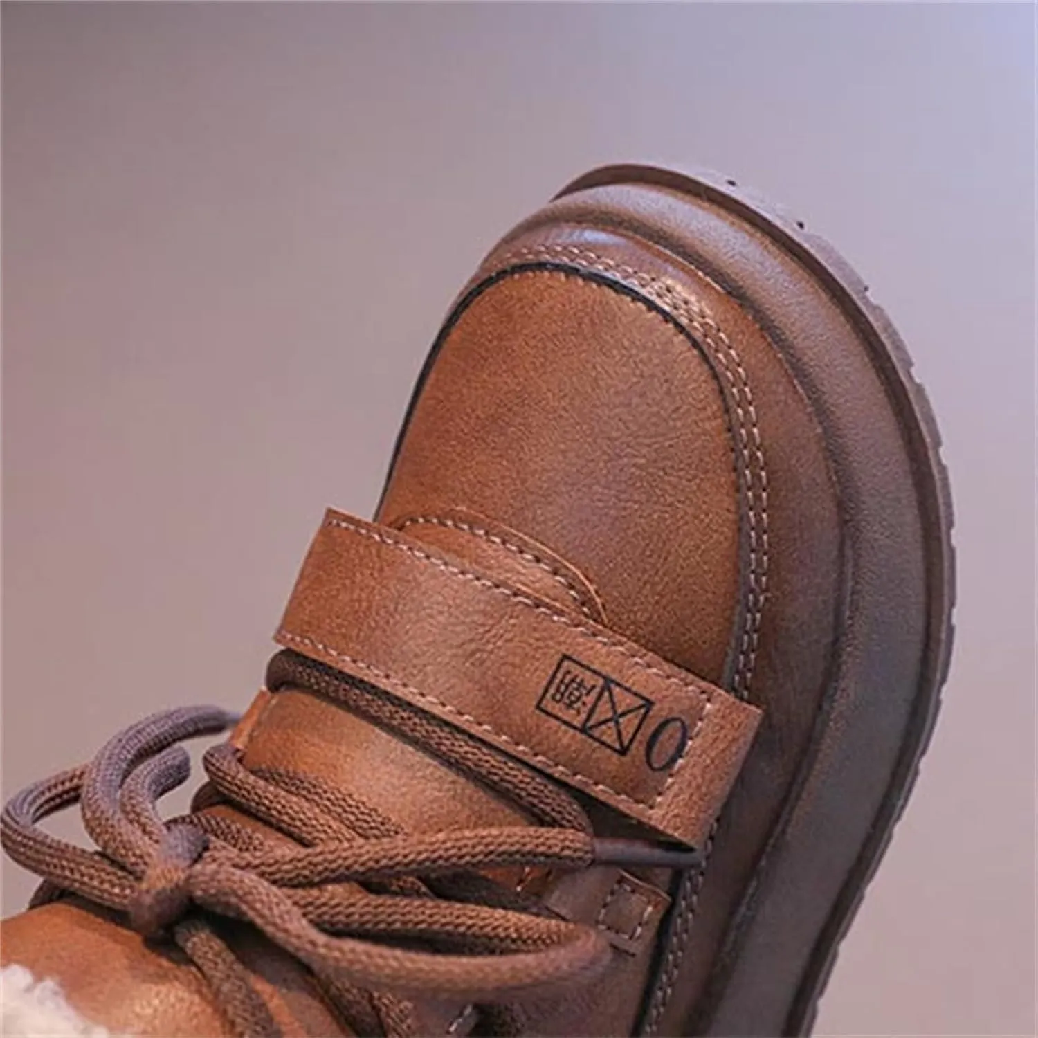 Winter Snow Boots Kids Fr Lined Snow Warm Winter Boots Lce Up Non Slip Ankle Booties Boys Comfortable Fuzzy Boots