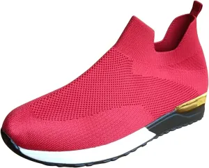 Women Elastic Slip On Sneakers Casual Walking Shoes Lightweight Canvas Comfortable Flats Non Slip Breathable Loafers