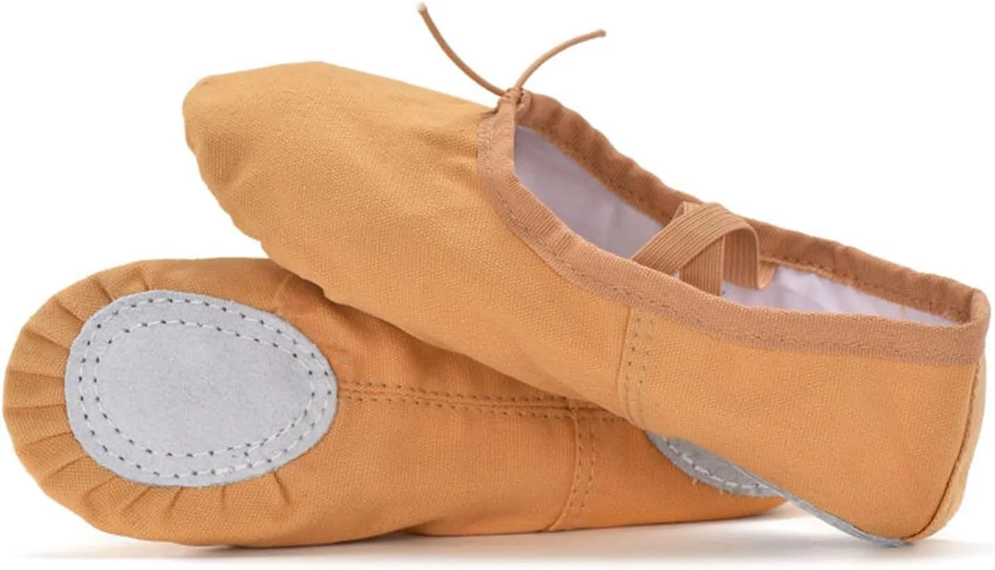 Women Girls Ballet Shoes Ballet Slipper Dance Shoes Stretch Canvas for Teen Adults Split Sole Flats Ballerina Shoes
