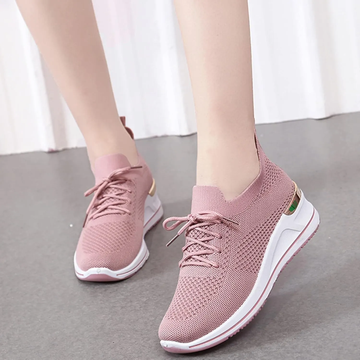 Women Lightweight Slip On Sneakers Casual Walking Shoes Comfortable Canvas Flats Non Slip Elastic Loafers