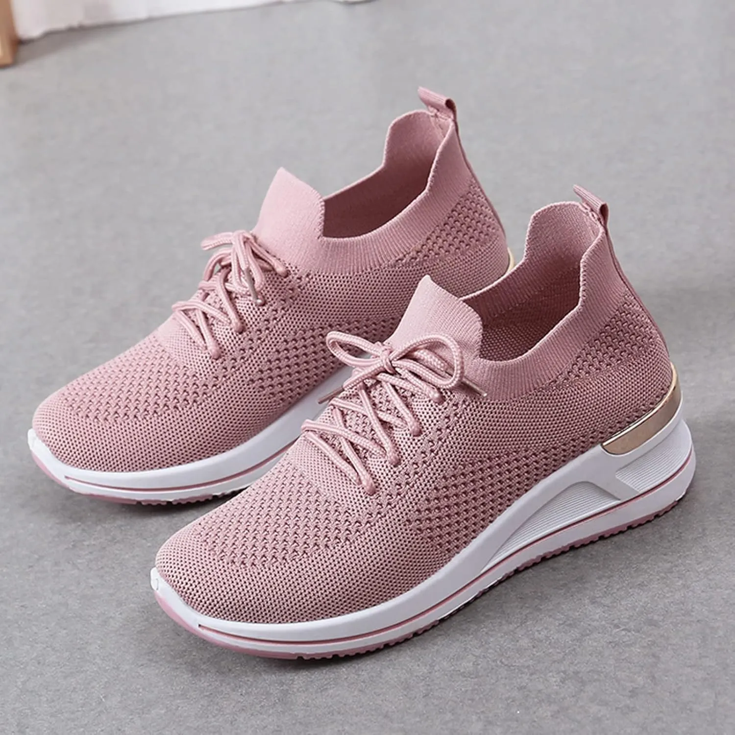 Women Lightweight Slip On Sneakers Casual Walking Shoes Comfortable Canvas Flats Non Slip Elastic Loafers