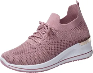 Women Lightweight Slip On Sneakers Casual Walking Shoes Comfortable Canvas Flats Non Slip Elastic Loafers
