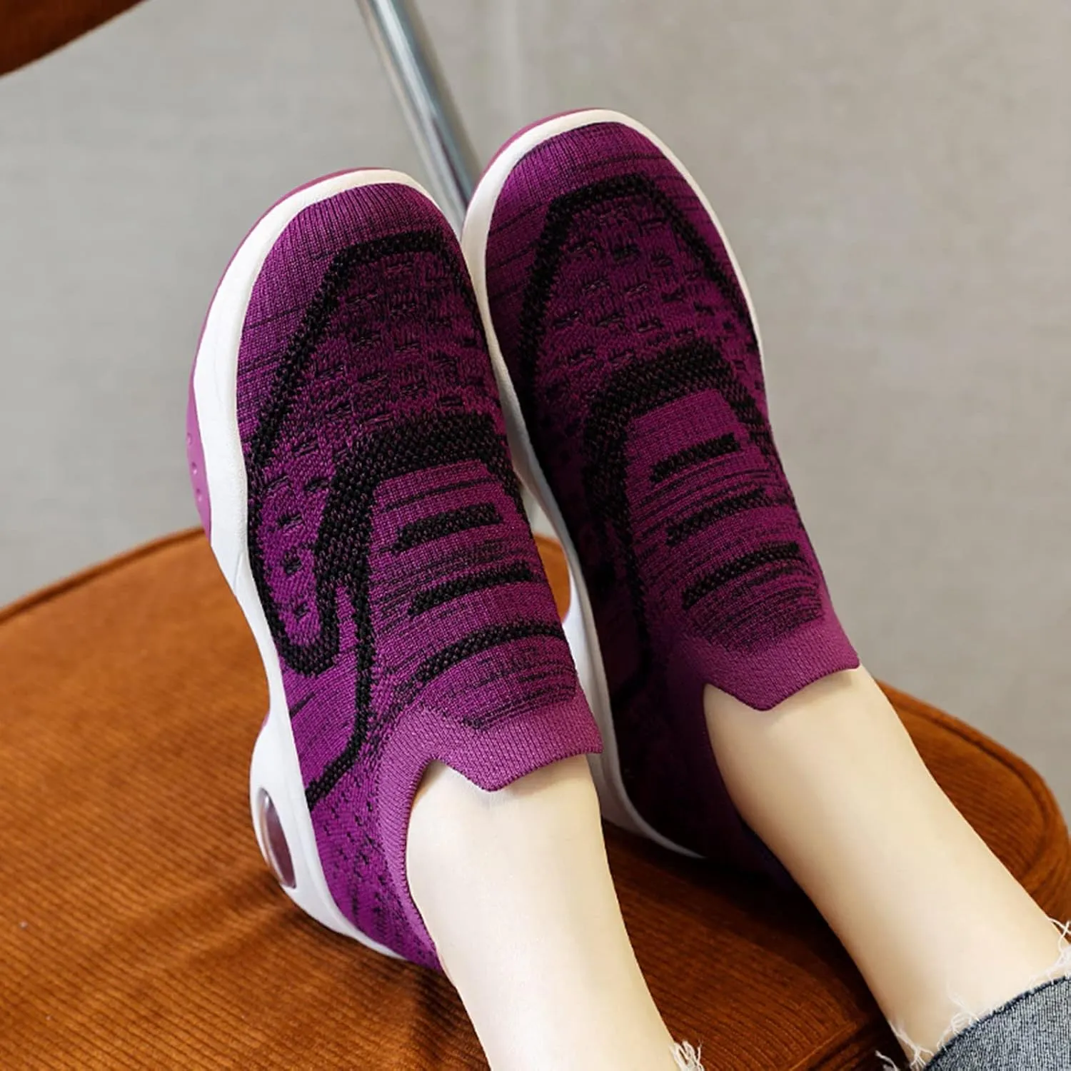 Women Running Shoes Athletic Tennis Sneakers Air Cushion Walking Shoes Lightweight Breathable Sneakers Workout Shoes