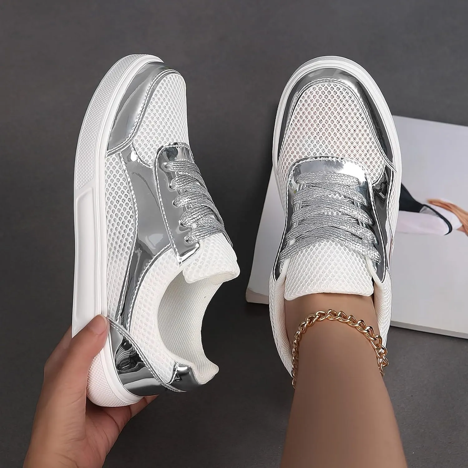 Women Slip On Walking Sneakers Casual Comfortable Shoes Lightweight Canvas Flats Non Slip Breathable Loafers
