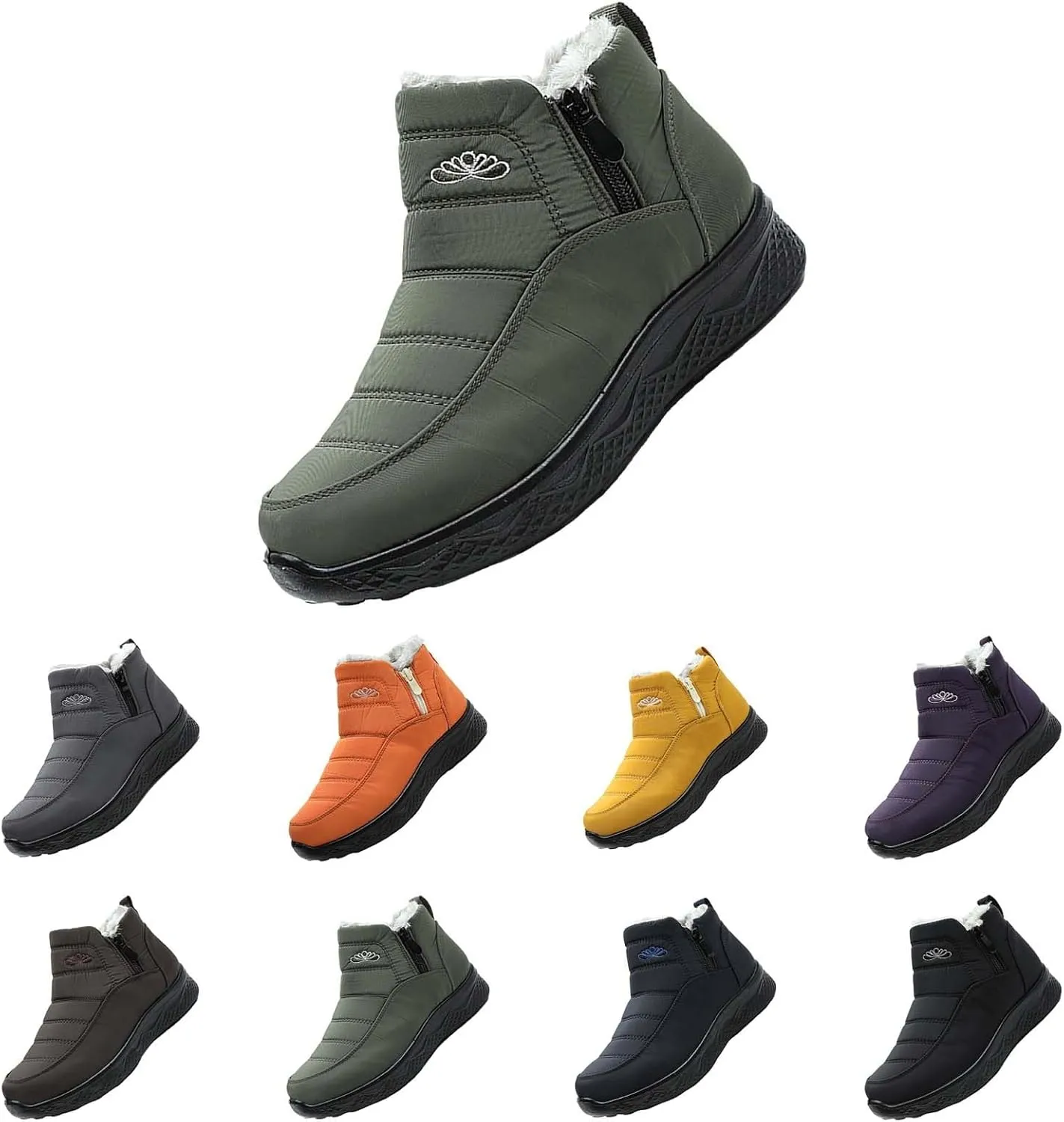Women Snow Boots Waterproof Women's Fleece Lined Snow Boots Womens with Warm Fur Lining Barefoot Shoes Grounded Footwear Hiking Mens Running Shoes Men Snow Booties