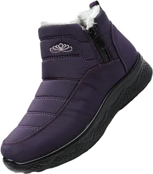 Women Snow Boots Waterproof Women's Fleece Lined Snow Boots Womens with Warm Fur Lining Barefoot Shoes Grounded Footwear Hiking Mens Running Shoes Men Snow Booties