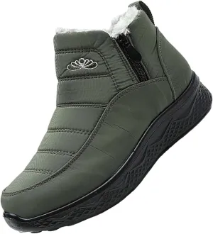 Women Snow Boots Waterproof Women's Fleece Lined Snow Boots Womens with Warm Fur Lining Barefoot Shoes Grounded Footwear Hiking Mens Running Shoes Men Snow Booties