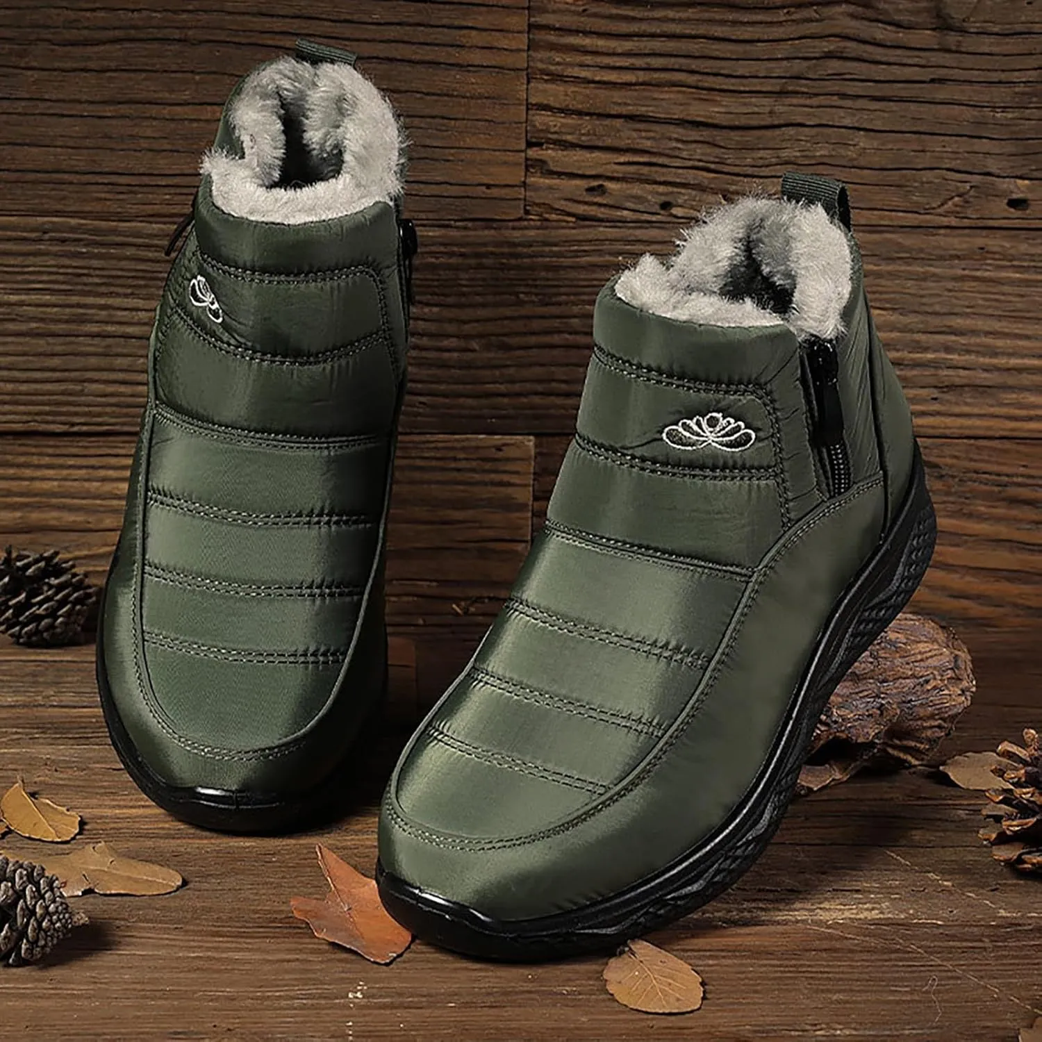 Women Snow Boots Waterproof Women's Fleece Lined Snow Boots Womens with Warm Fur Lining Barefoot Shoes Grounded Footwear Hiking Mens Running Shoes Men Snow Booties