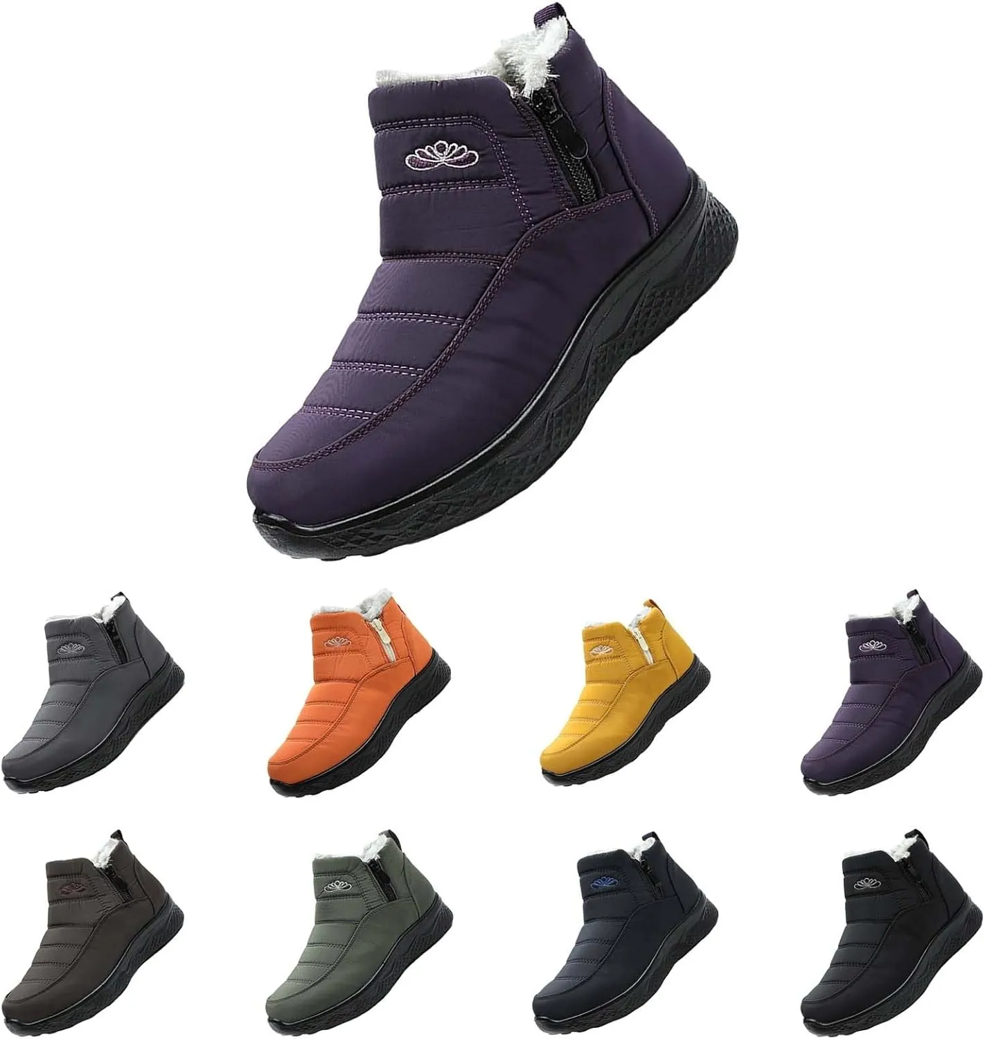 Women Snow Boots Waterproof Women's Fleece Lined Snow Boots Womens with Warm Fur Lining Barefoot Shoes Grounded Footwear Hiking Mens Running Shoes Men Snow Booties