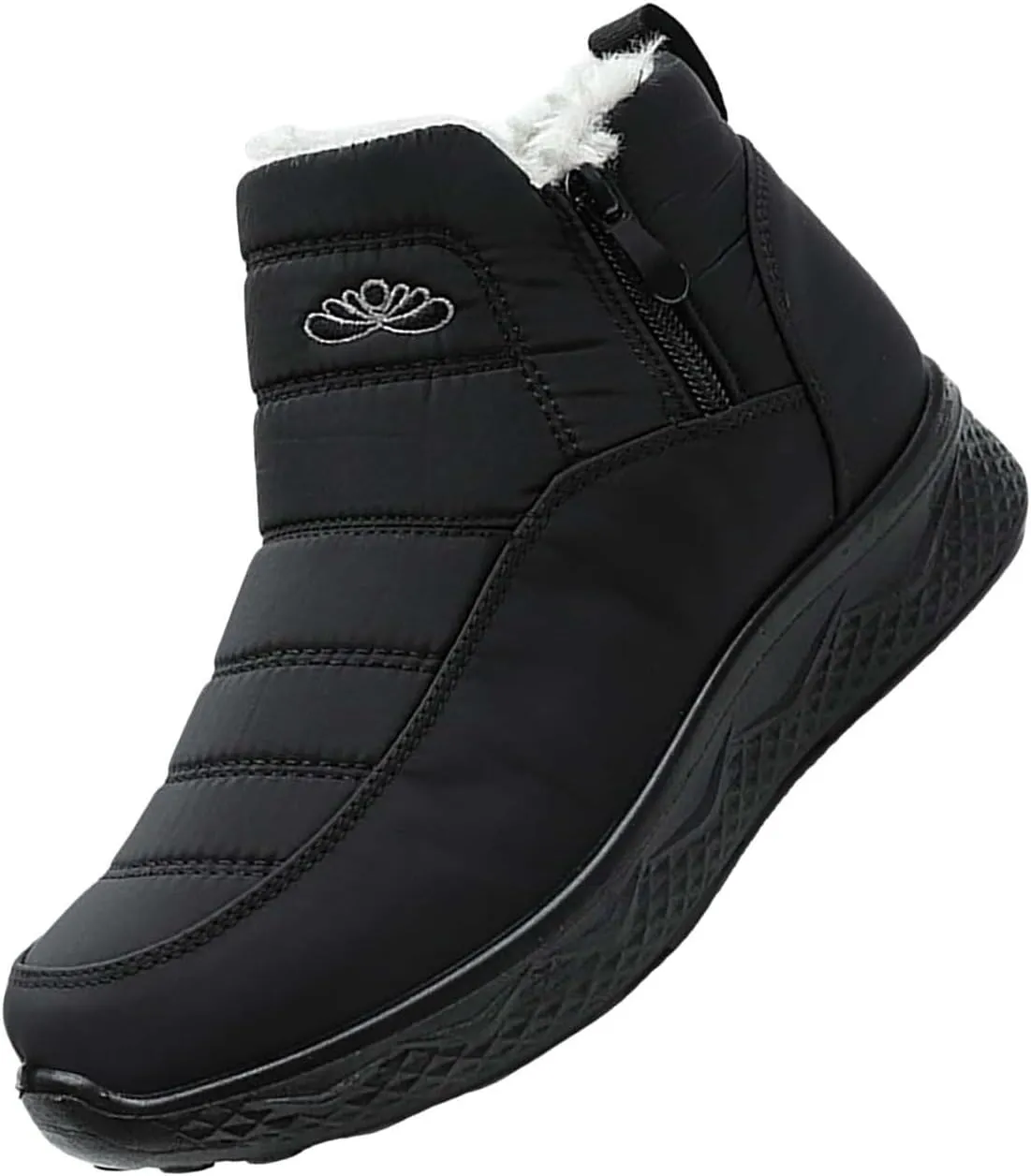 Women Snow Boots Waterproof Women's Fleece Lined Snow Boots Womens with Warm Fur Lining Barefoot Shoes Grounded Footwear Hiking Mens Running Shoes Men Snow Booties
